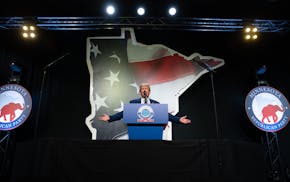 Former President Donald Trump speaks at the state Republican Party's annual Lincoln Reagan fundraising dinner on May 17 in St. Paul.