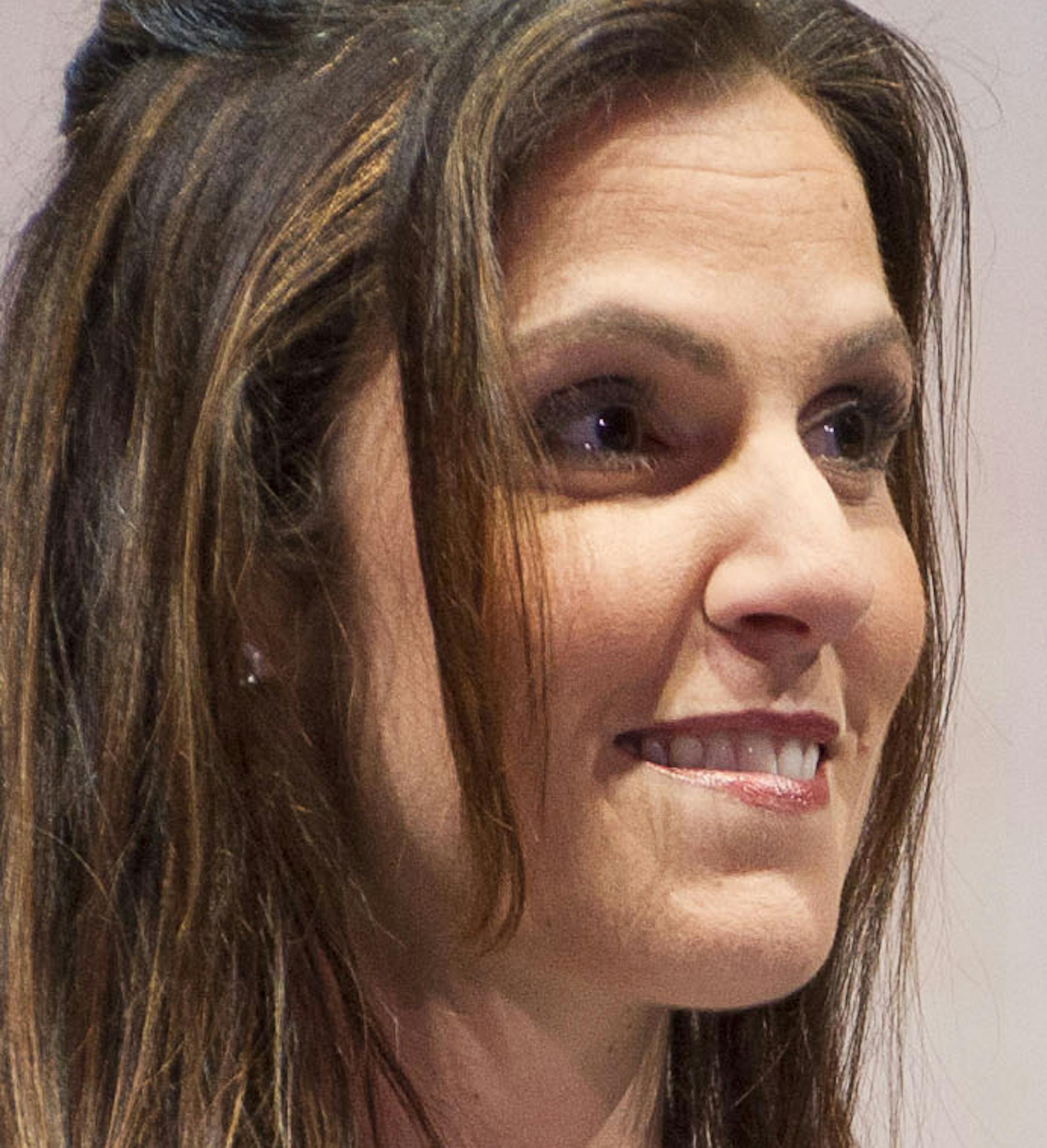 Taya Kyle, widow of author and former army sniper Chris Kyle, speaks during the leadership forum at the National Rifle Association's annual convention Friday, May 3, 2013 in Houston. (AP Photo/Steve Ueckert) ORG XMIT: TXSU120