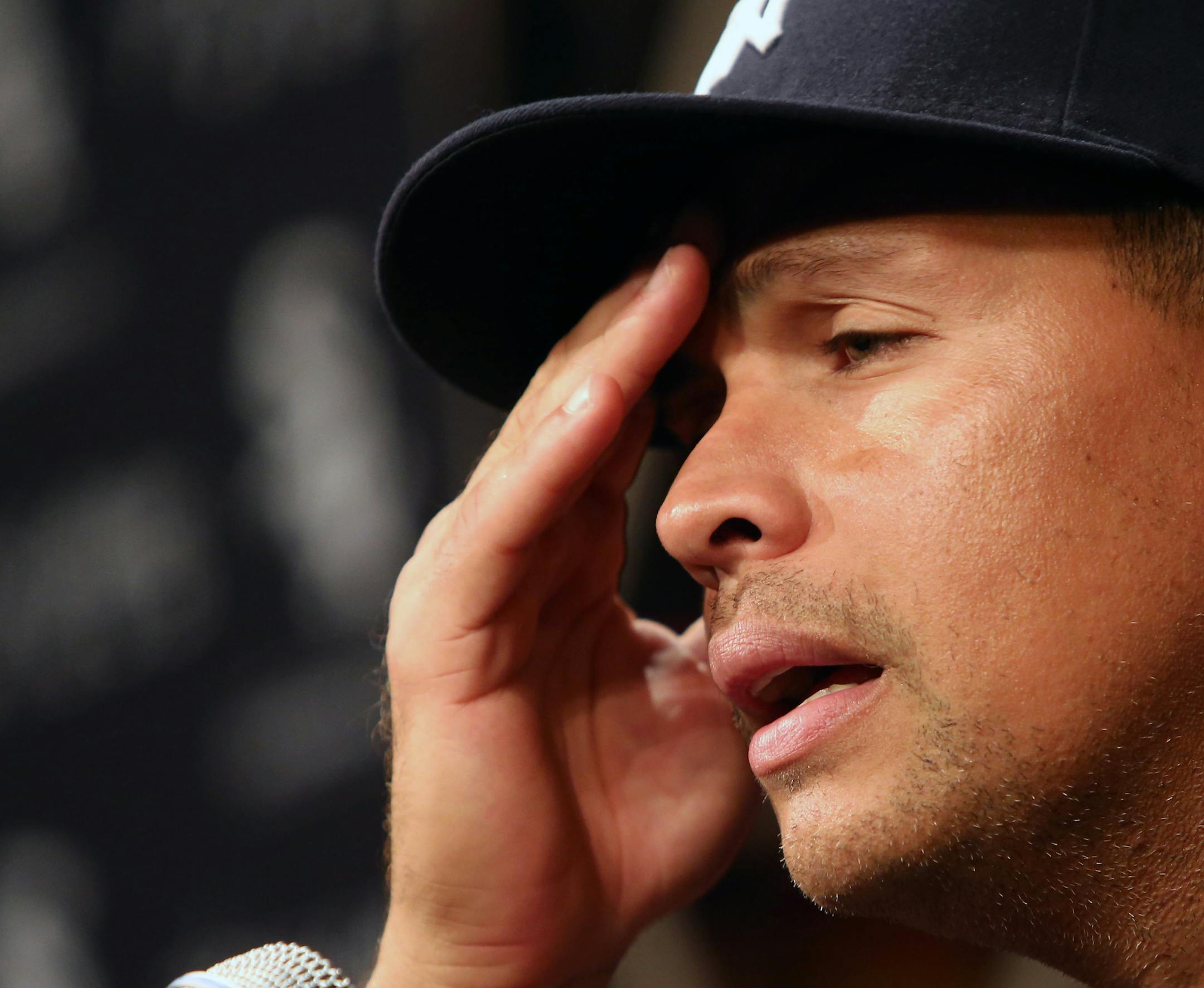 Alex Rodriguez talked during a news conference before the Yankees played the Chicago White Sox on Monday. Rodriguez singled in his first at-bat and went 1-for-4 in the game.