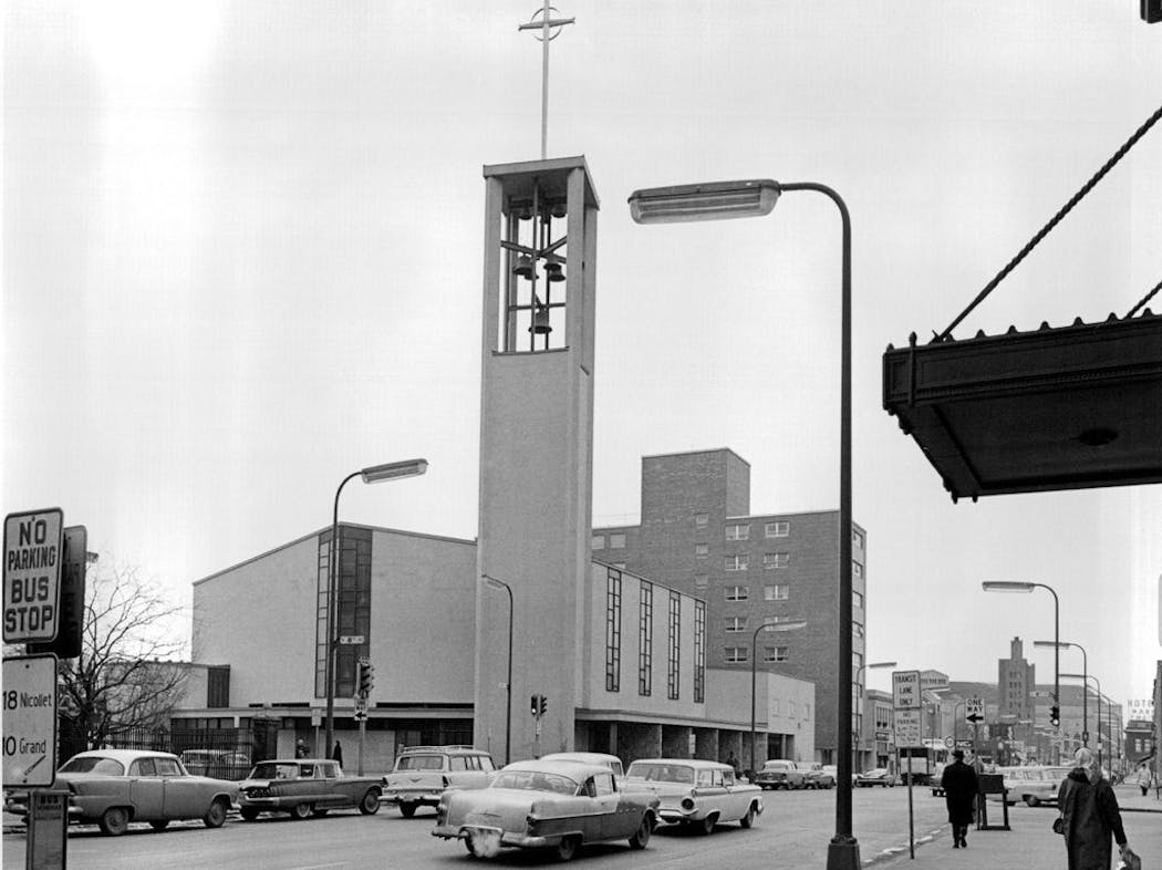 A new St. Olaf's (shown in March 1960) was completed in 1955.