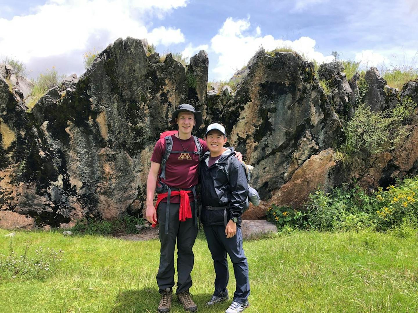 Dan West, left, of Roseville, and Jonathan Du, of Austin, Texas,, in Cusco, Peru.