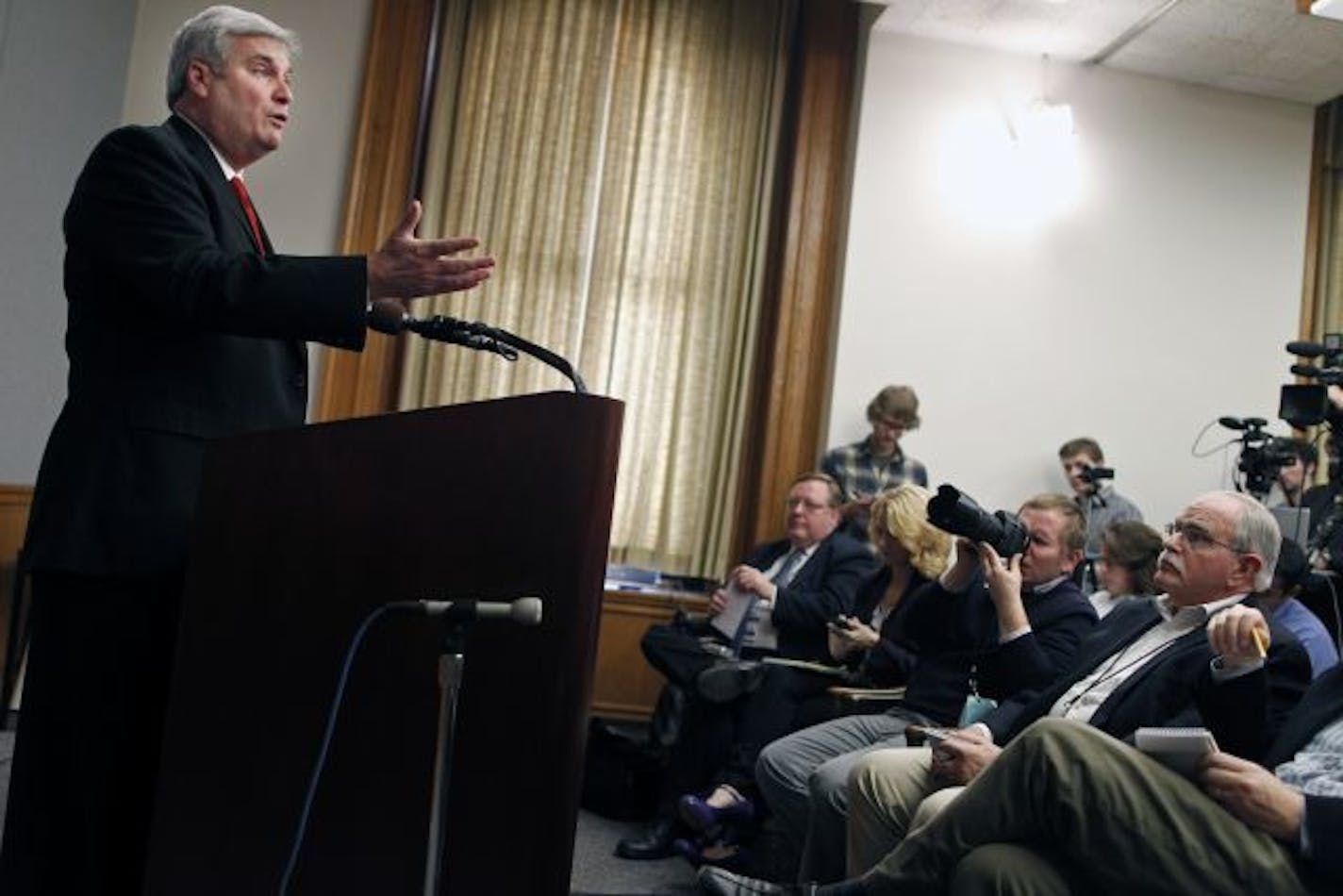 GOP gubernatorial candidate Tom Emmer addressed the media Tuesday for the first time since election night.