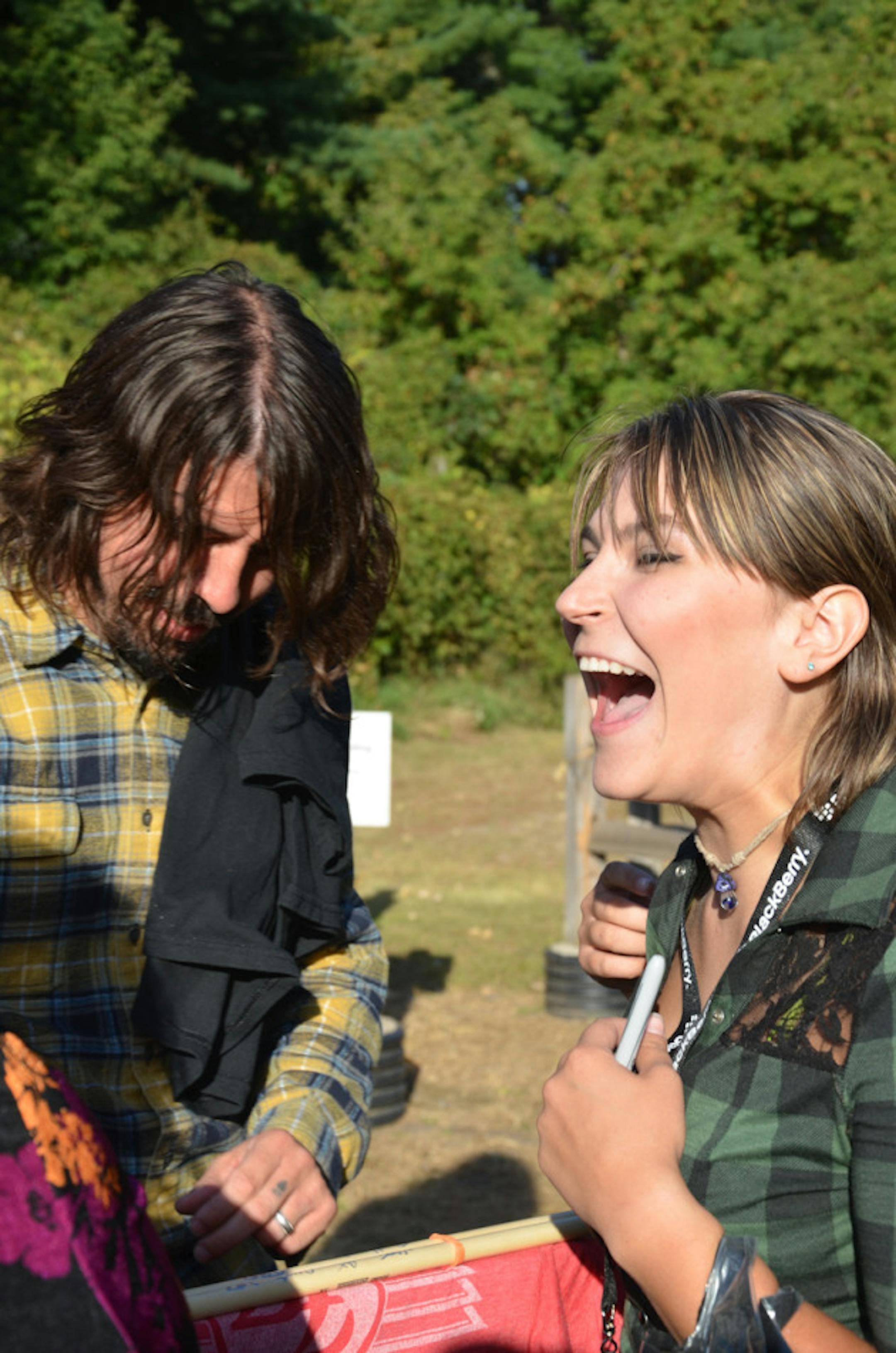 Grohl with 93X winner Erica Lewandowski