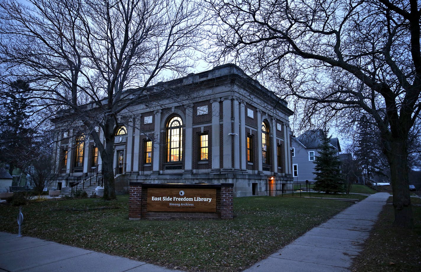 ] Built in 1917, St. Paul's old Arlington Hills Library once brought literature and knowledge to an East Side community of Swedish and Italian immigrants. Reborn in 2014 as the East Side Freedom Library, this venerable old building with its Hmong archives and historical collections chronicling the histories of the labor movement, jazz, the African American community and feminism is doing much the same thing -- for a new East Side.brian.peterson@startribune.com
St. Paul, MN 11/30/16