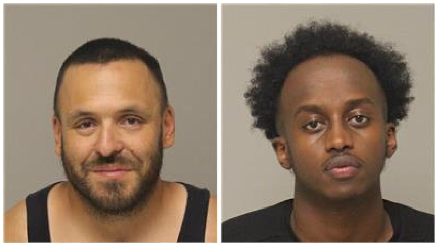 Matthew Scott White, 31, of Minneapolis, at left, and Mohamed Hussein Abdi, 19, of Maplewood.