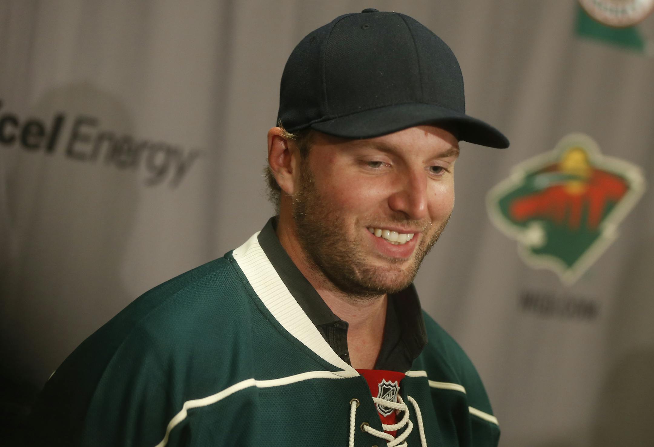 At the Xcel Center in St. Paul on July 1, 2014, Thomas Vanek signed a three-year deal to play with the Wild.] rtsong-taatarii@startribune.com
