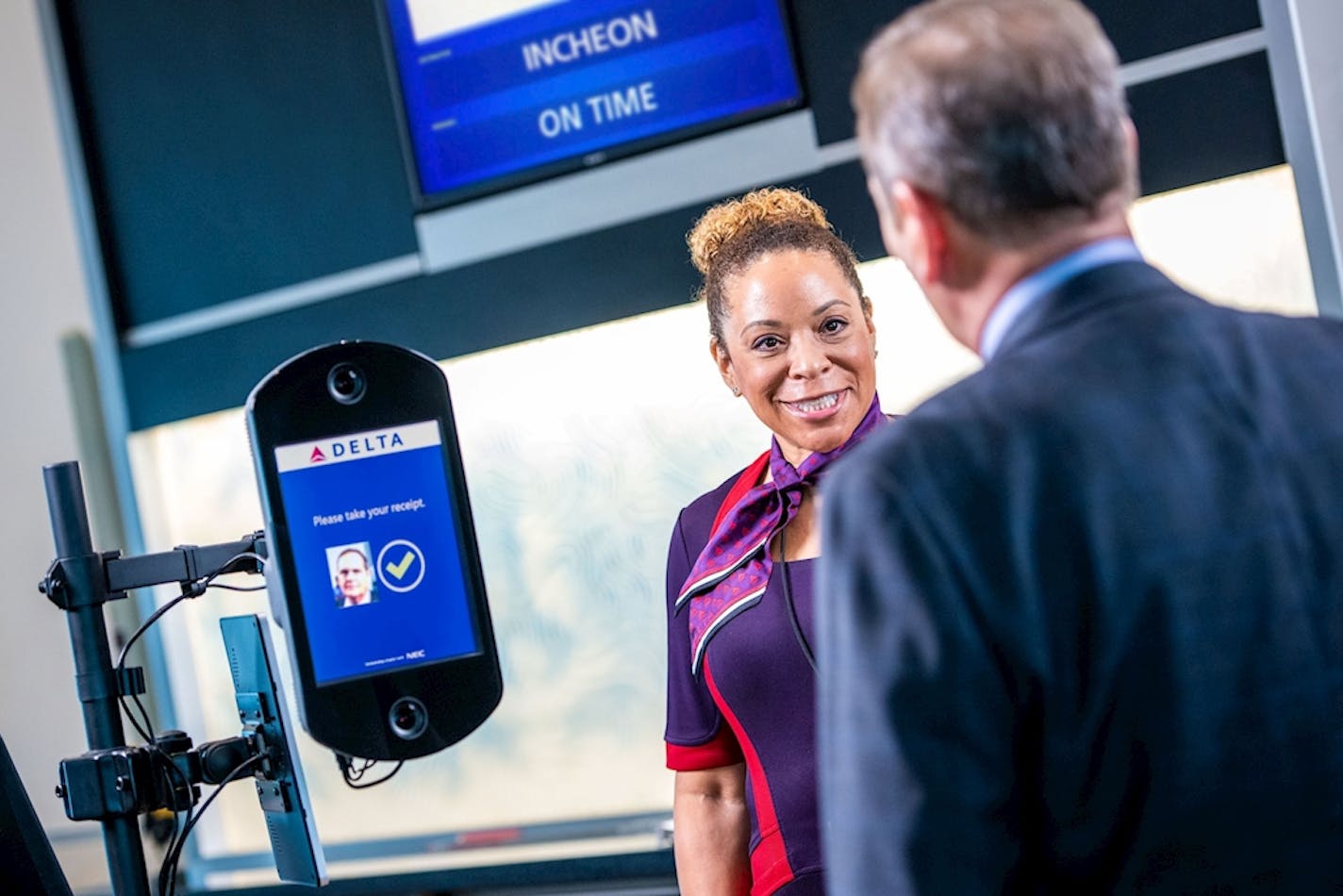 Delta tested facial scans for boarding in Atlanta and will offering them as ticketing option at 16 gates at Minneapolis-St. Paul International Airport.