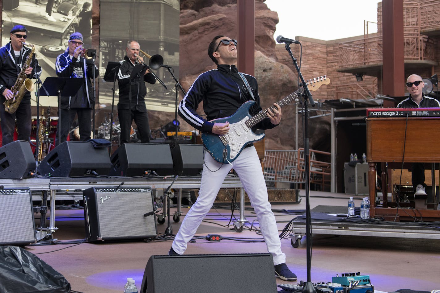 Cory Wong performs at Red Rocks Amphitheatre in Colorado.