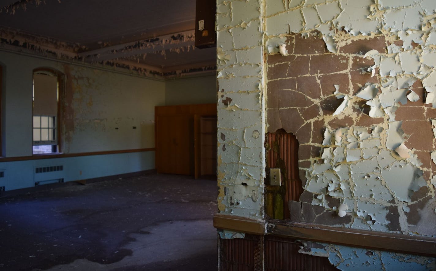 Inside the abandoned chapel of the old Nopeming Sanatorium. A Duluth nonprofit is offering tours of the site to fans of history and spooky old buildings.