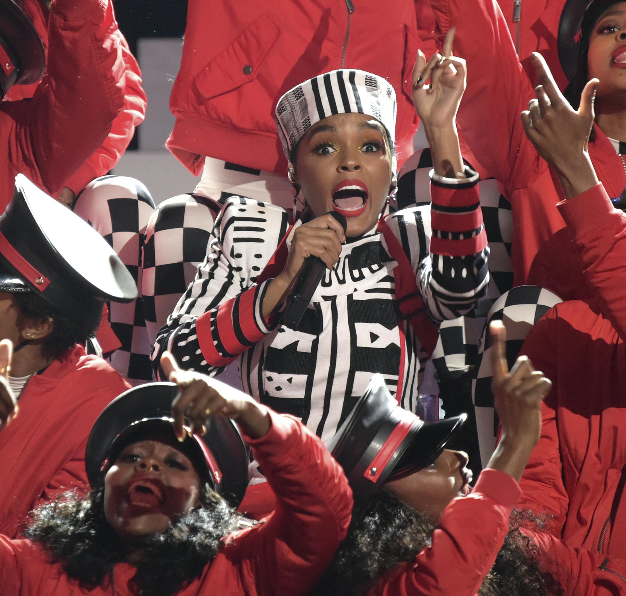 Janelle Mon&#xb7;e performs at the BET Awards at the Microsoft Theater on Sunday, June 24, 2018, in Los Angeles. (Photo by Richard Shotwell/Invision/AP)