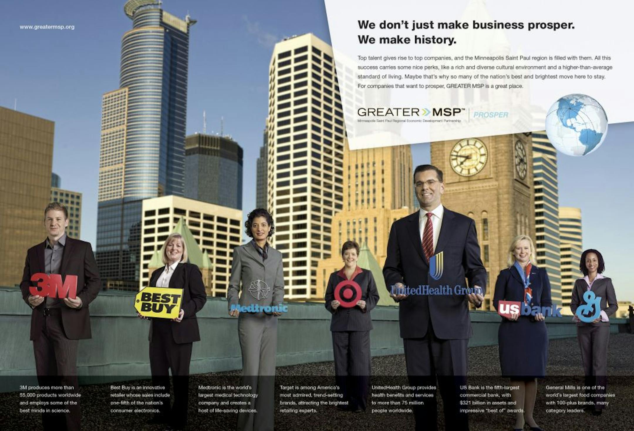 GreaterMSP Prosper rooftop ad.