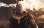 This image released by Disney shows Josh Brolin as Thanos in a scene from Marvel Studios' "Avengers: Infinity War." (Marvel Studios via AP)