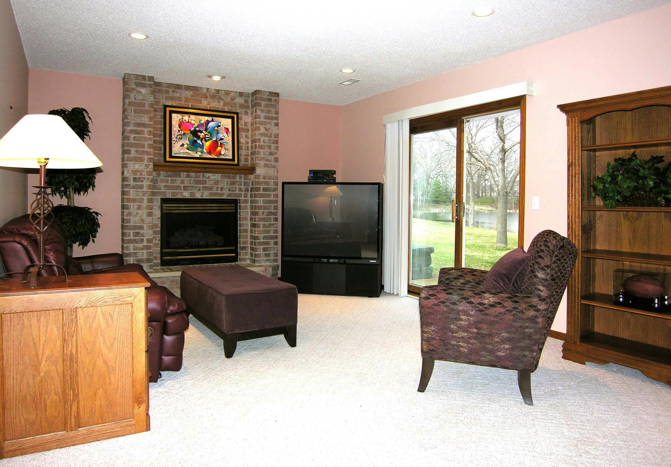 After: A cleaned-up space with new furniture arrangement.