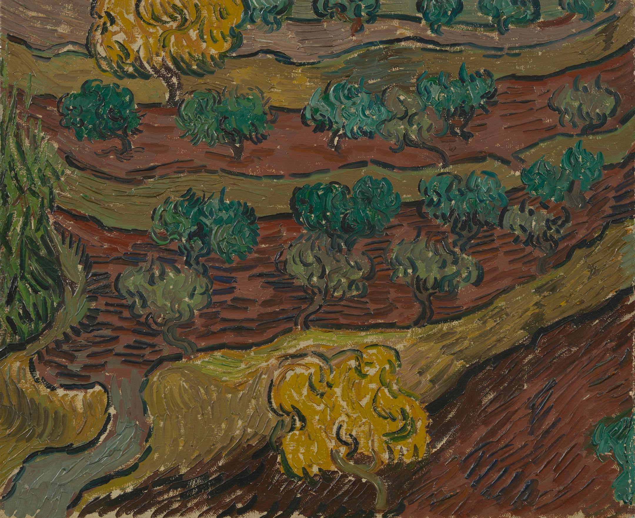 Vincent van Gogh. Olive Trees on a Hillside, November - December 1889. Oil on canvas. 33.4 cm x 40.2 cm. Van Gogh Museum, Amsterdam (Vincent van Gogh Stichting). s0148V1962.