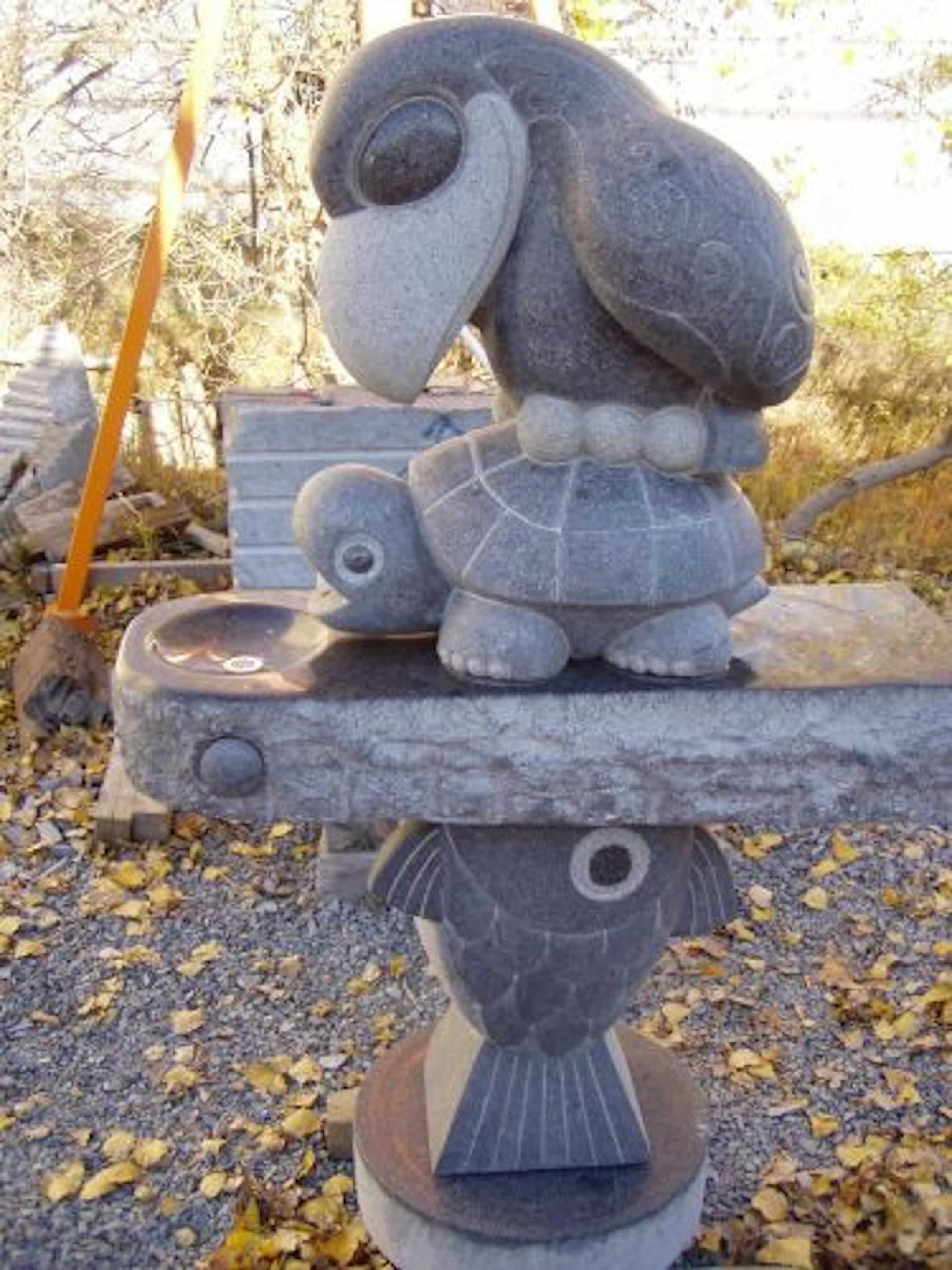 photo credit should be to Peter Morales. It is one of the artistic drinking fountains commissioned by the city, and is to be installed at the Ancient Traders Market on Franklin Avenue.