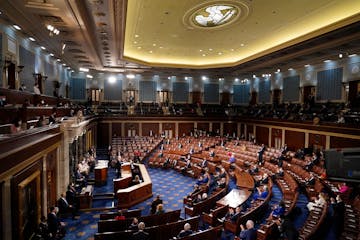 President Joe Biden addressed a joint session of Congress in April. Had the chamber been packed — it wasn’t because of the pandemic — the partis