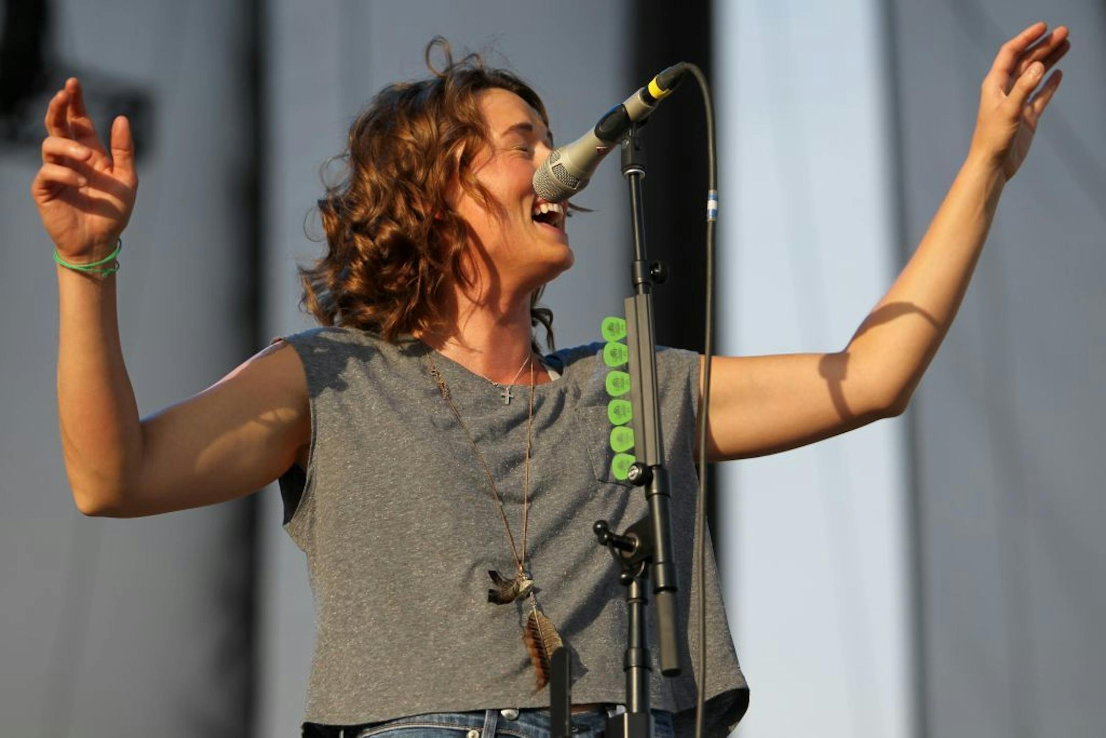 Brandi Carlile performs during Avett Fest at the Somerset Ampitheater in Somerset, Wisc., on Saturday, June 29, 2013. The concert featured the Wheeler Brothers,, Dr. Dog, Brandie Carlile, and the Avett Brothers.