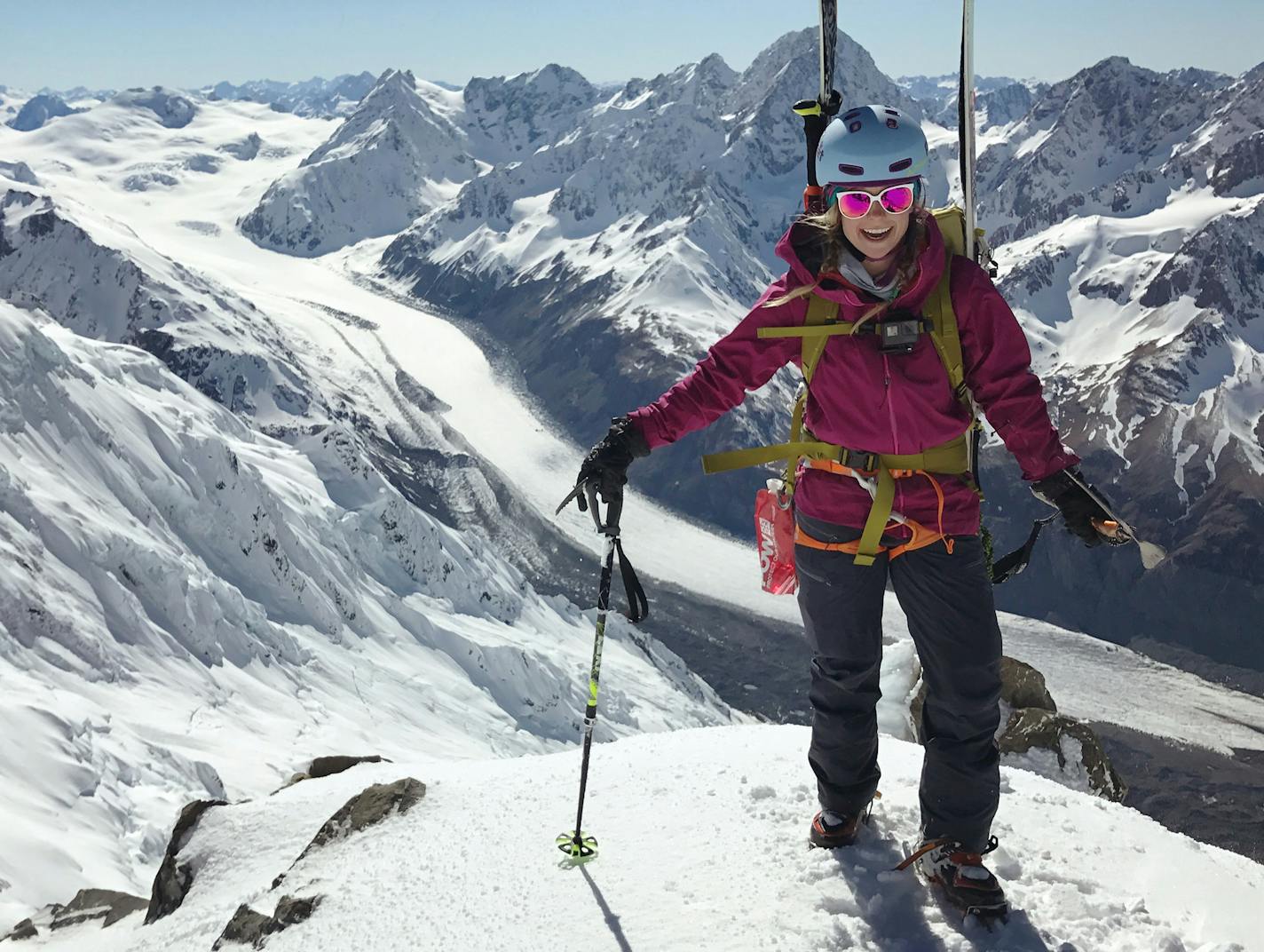 Caroline Gleich, mountaineer and skier, on Mount Timpanogos in Utah.