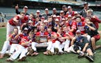 Stillwater players celebrated there 4-0 win over Minnetonka during class 4A baseball championship game at Target Field Monday June18, 2018 in Minneapo