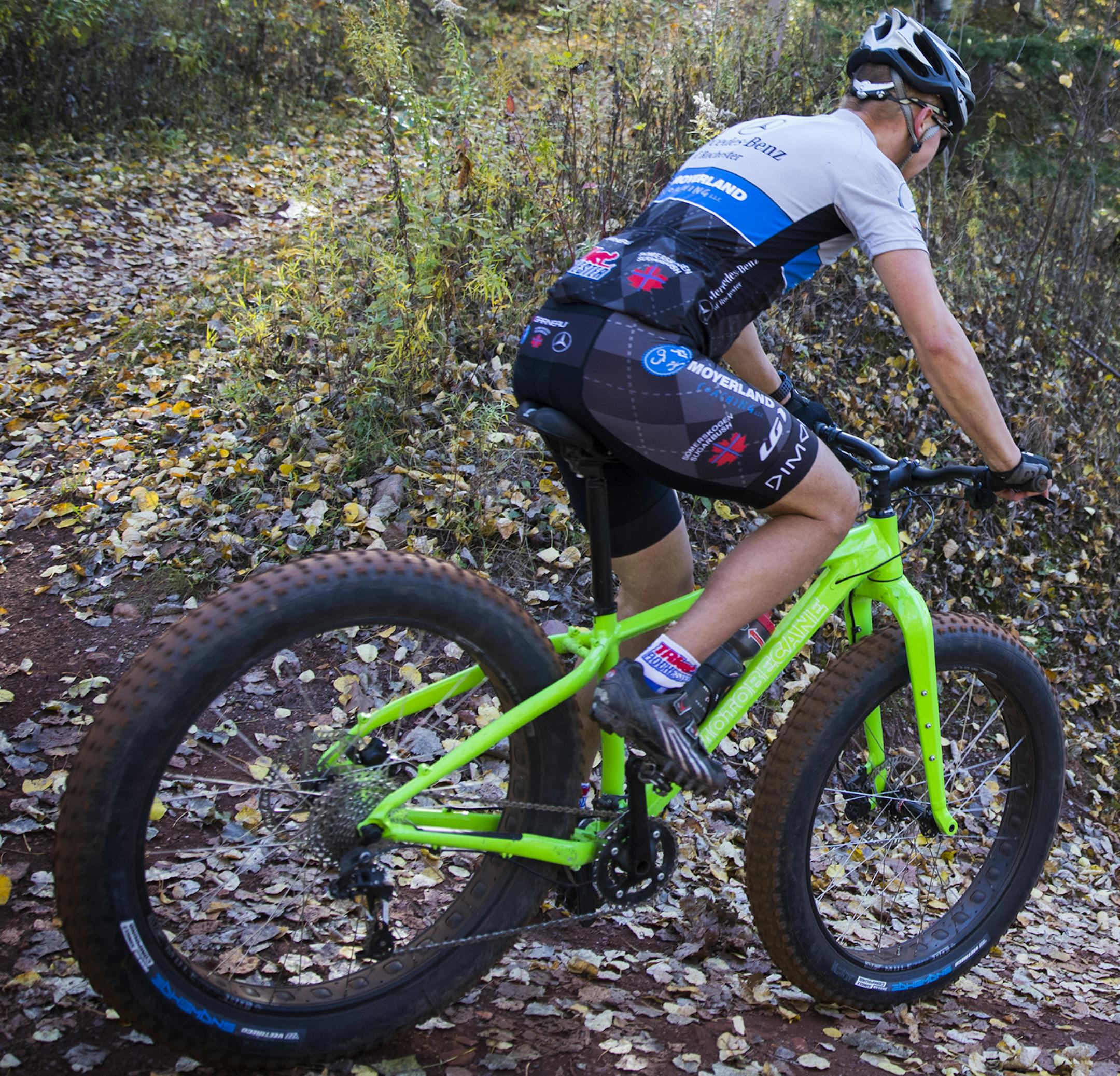 Mountain bikers make their way down a trail at Cuyuna Country State Recreation Area. ] LEILA NAVIDI &#x2022; leila.navidi@startribune.com BACKGROUND INFORMATION: People ride the mountain bike trails at Cuyuna Country State Recreation Area near the communities of Crosby and Ironton on Friday, October 13, 2017. A popular mountain bike trail carved five years ago into a derelict ore mine in northern Minnesota drew tens of thousands of tourists this summer, pumping up the local economy in Crosby-Iro