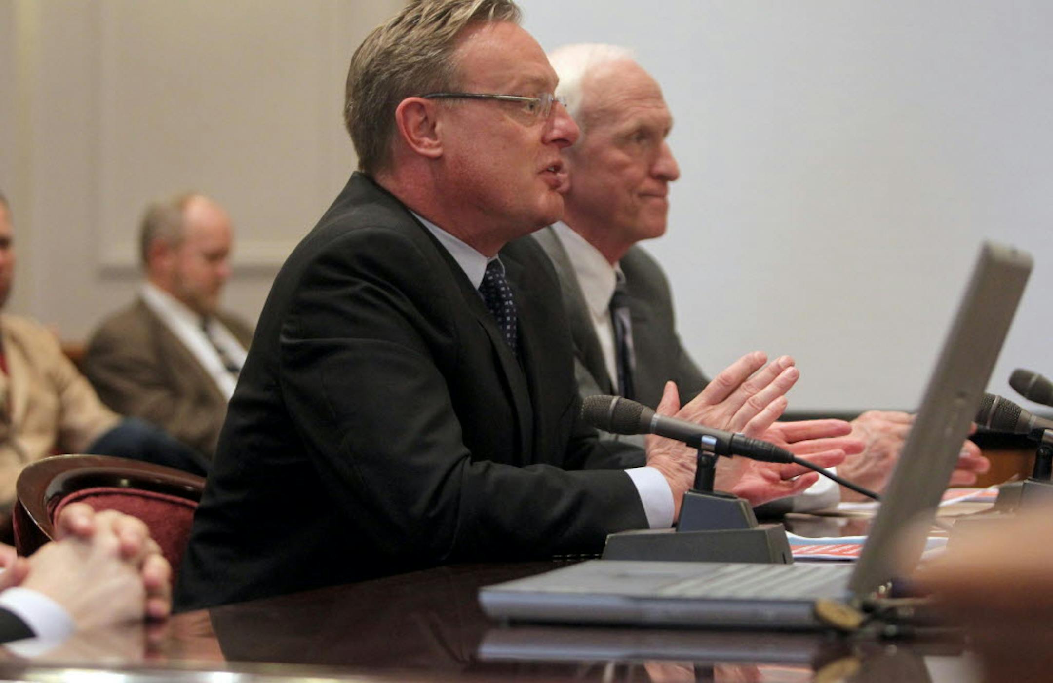 Ted Mondale, new chair of the Metropolitan Sports Facilities Commission, made his first appearance at the State Capitol during a presentation to the Senate local government and elections committee.