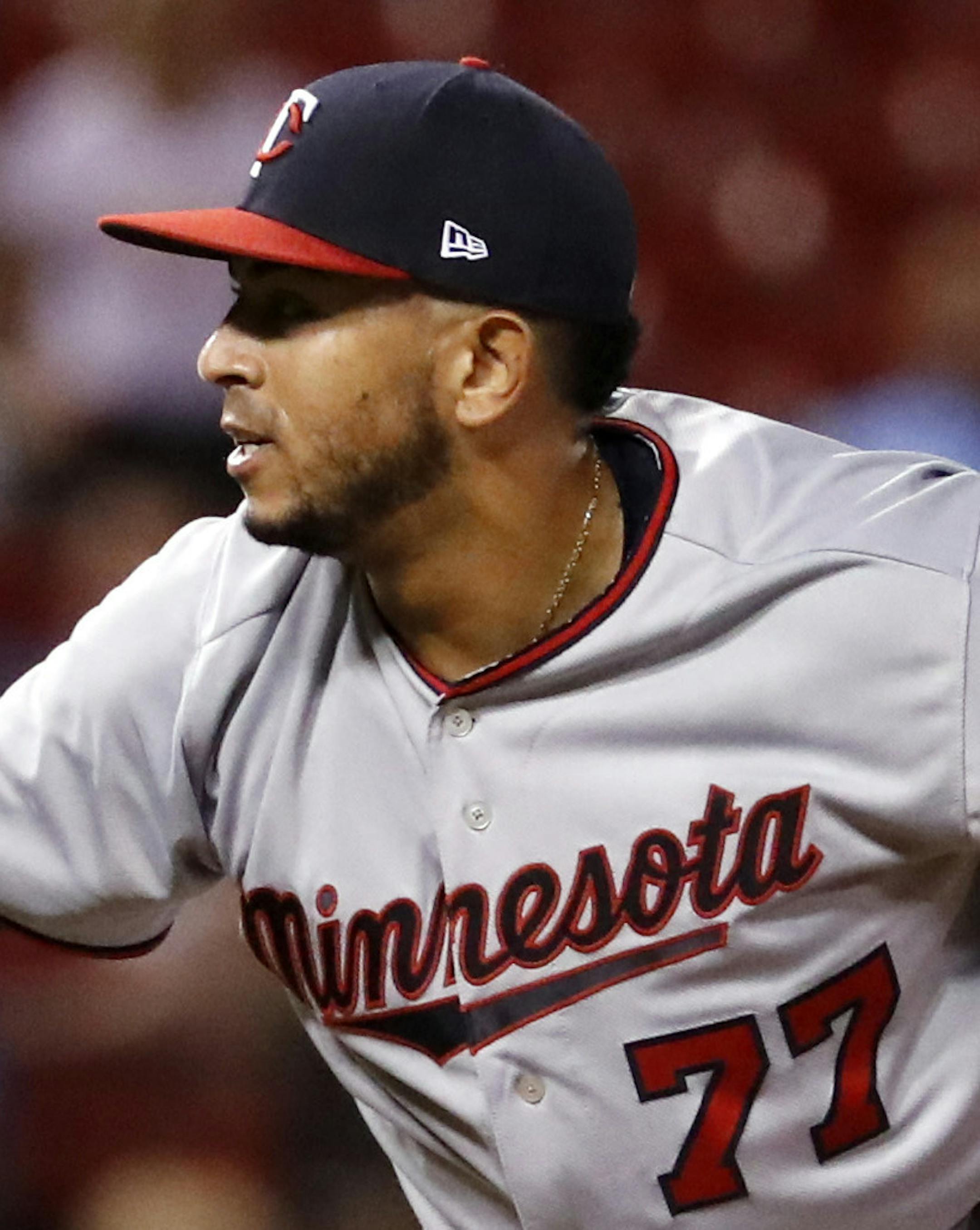 Minnesota Twins starting pitcher Fernando Romero works during the fifth inning of a baseball game against the St. Louis Cardinals Monday, May 7, 2018, in St. Louis. (AP Photo/Jeff Roberson)