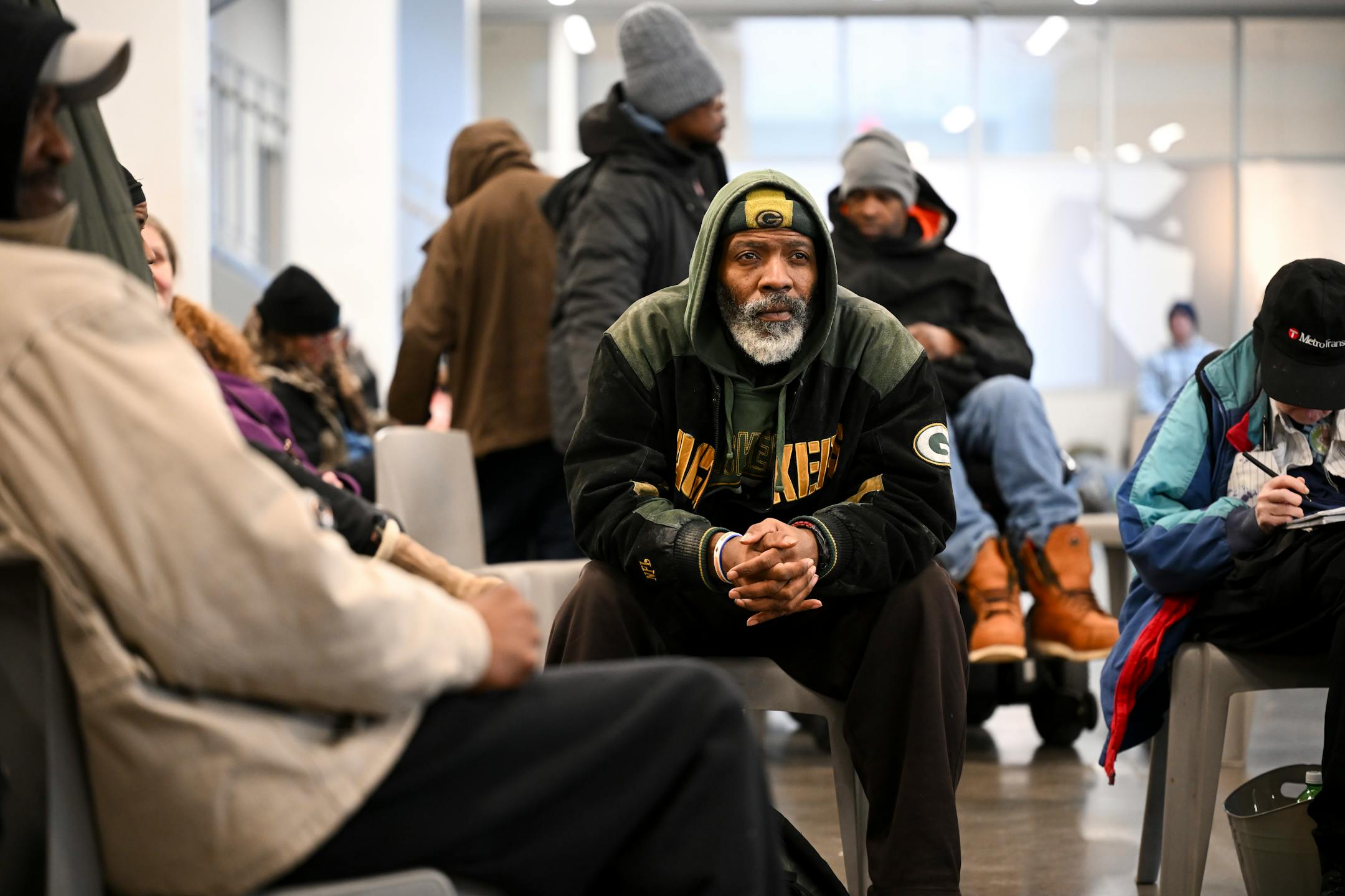 "It's lonely," said Ramone Bridges, 48, of living on the streets in the cold. "Sometimes you feel like giving up and sometimes people do. Some people freeze right to the ground — it's an everyday thing." Bridges sought shelter from the frigid cold Friday.