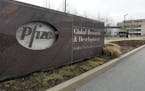 A Friday, March 2, 2012, photo shows the exterior of Pfizer in Groton, Conn.