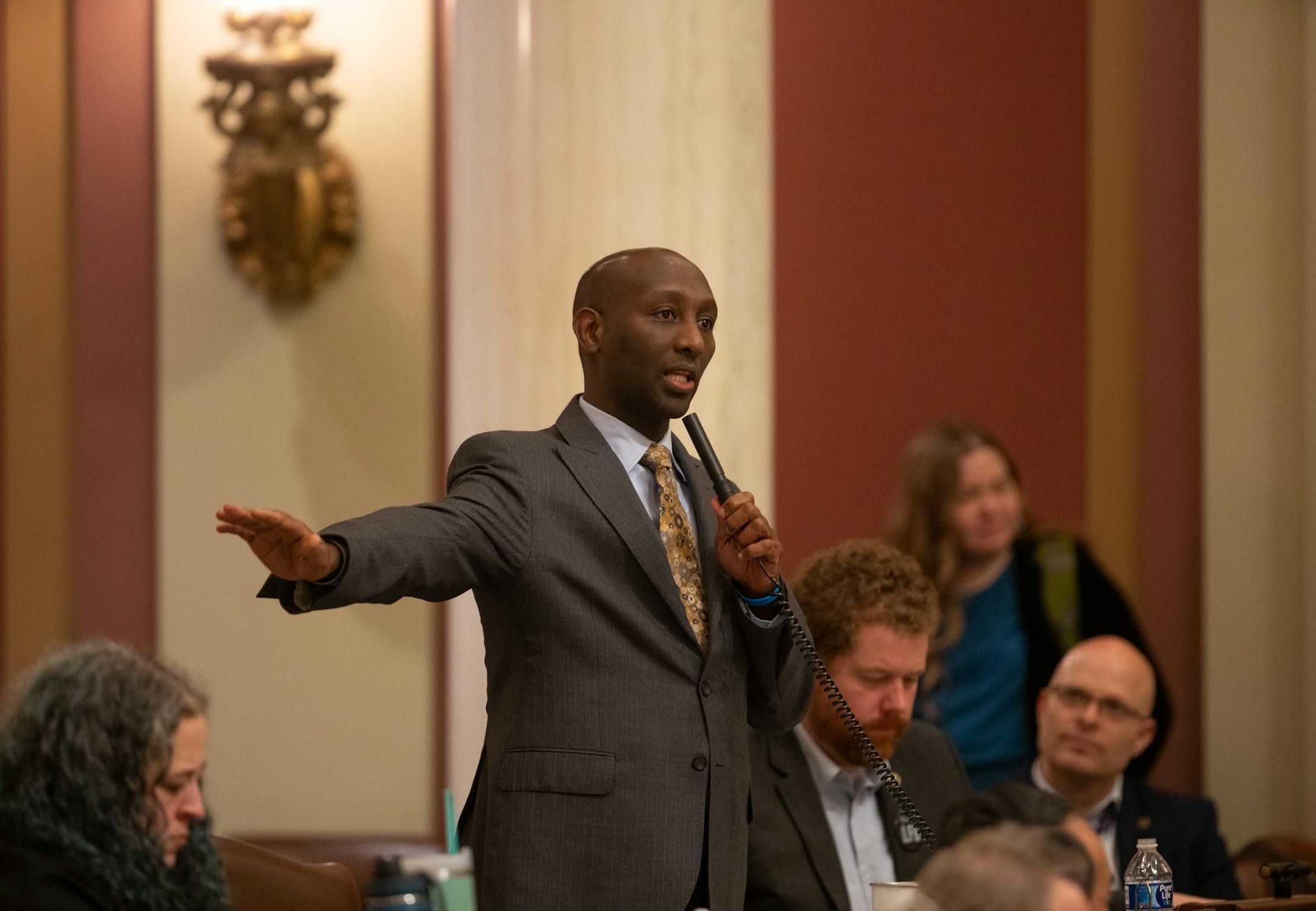 Mohamud Noor, DFL, 60B, Minneapolis spoke from the House floor in support of a bill that would help fund struggling nursing homes. The bill passed.