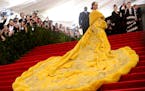 Rihanna arrives at The Metropolitan Museum of Art's Costume Institute benefit gala celebrating "China: Through the Looking Glass" on Monday, May 4, 20