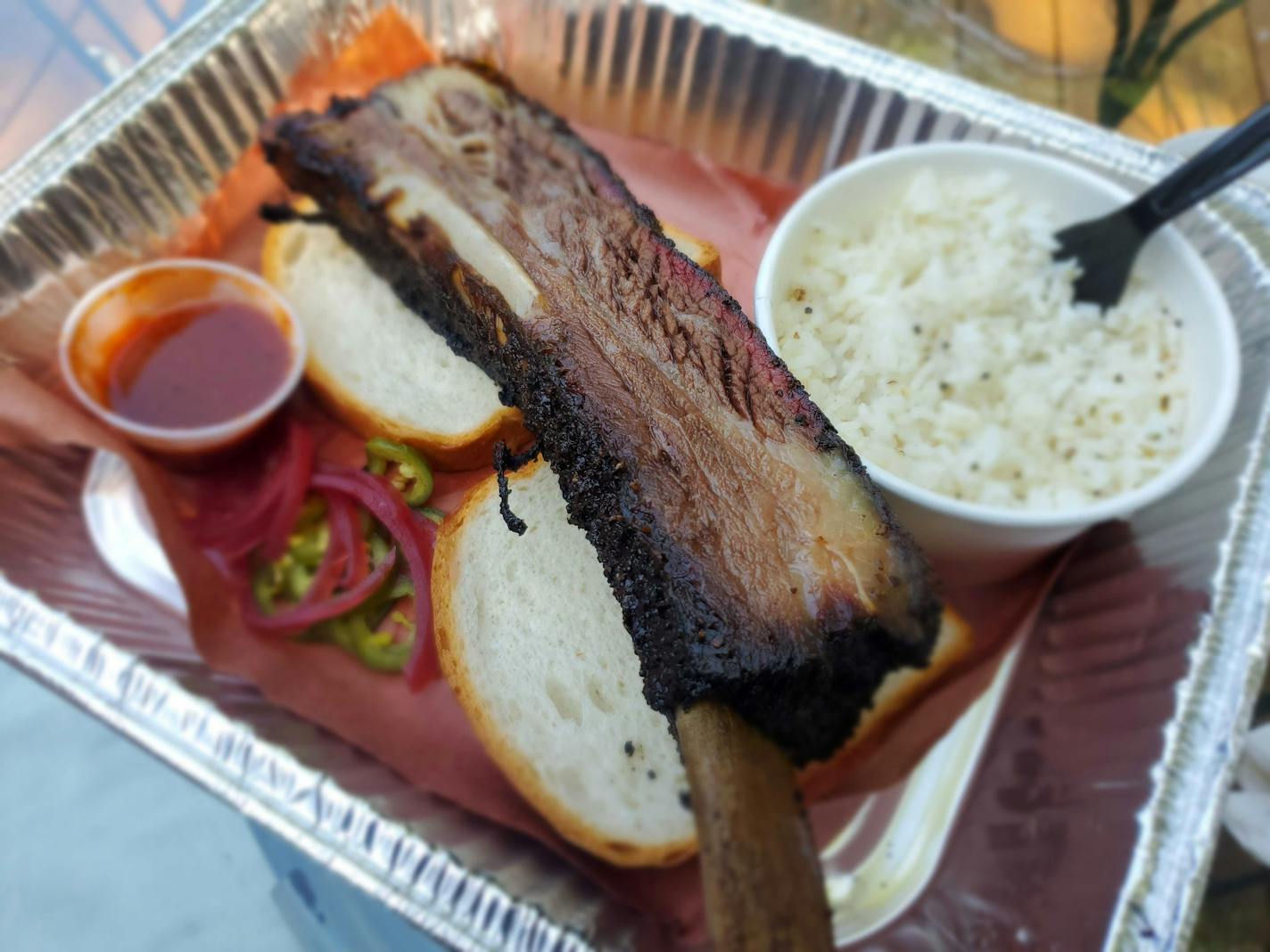 The wagyu long rib from Boomin Barbecue is a top-seller at Nova Bar in Hudson.