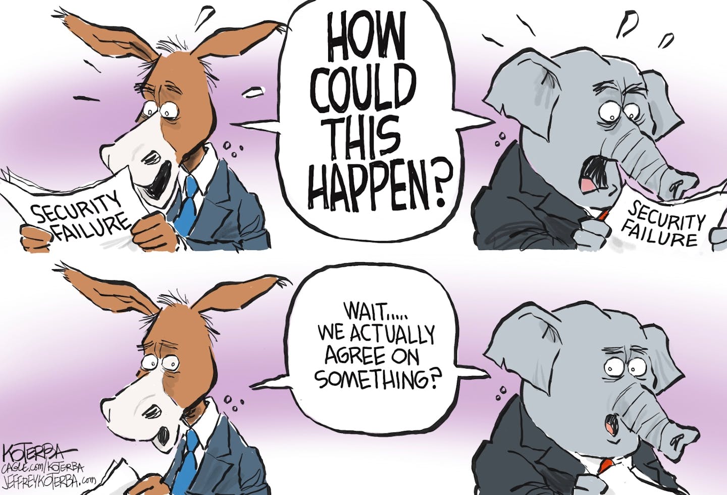 Editorial cartoon: Jeff Koterba on agreement