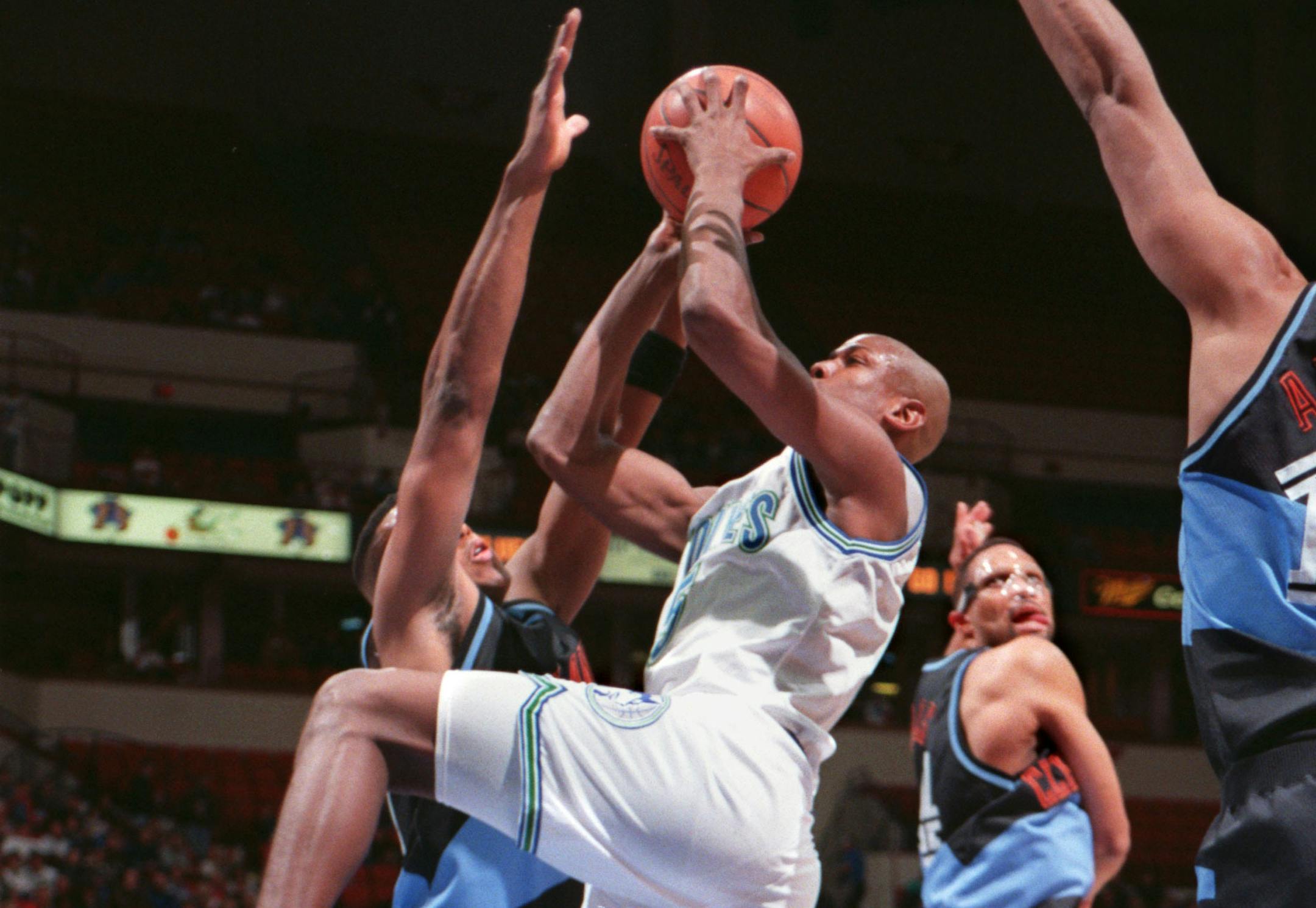 Doug West splits the defence and goes up for two points in the first half Friday night against Cleveland. ORG XMIT: MIN2013052920103665