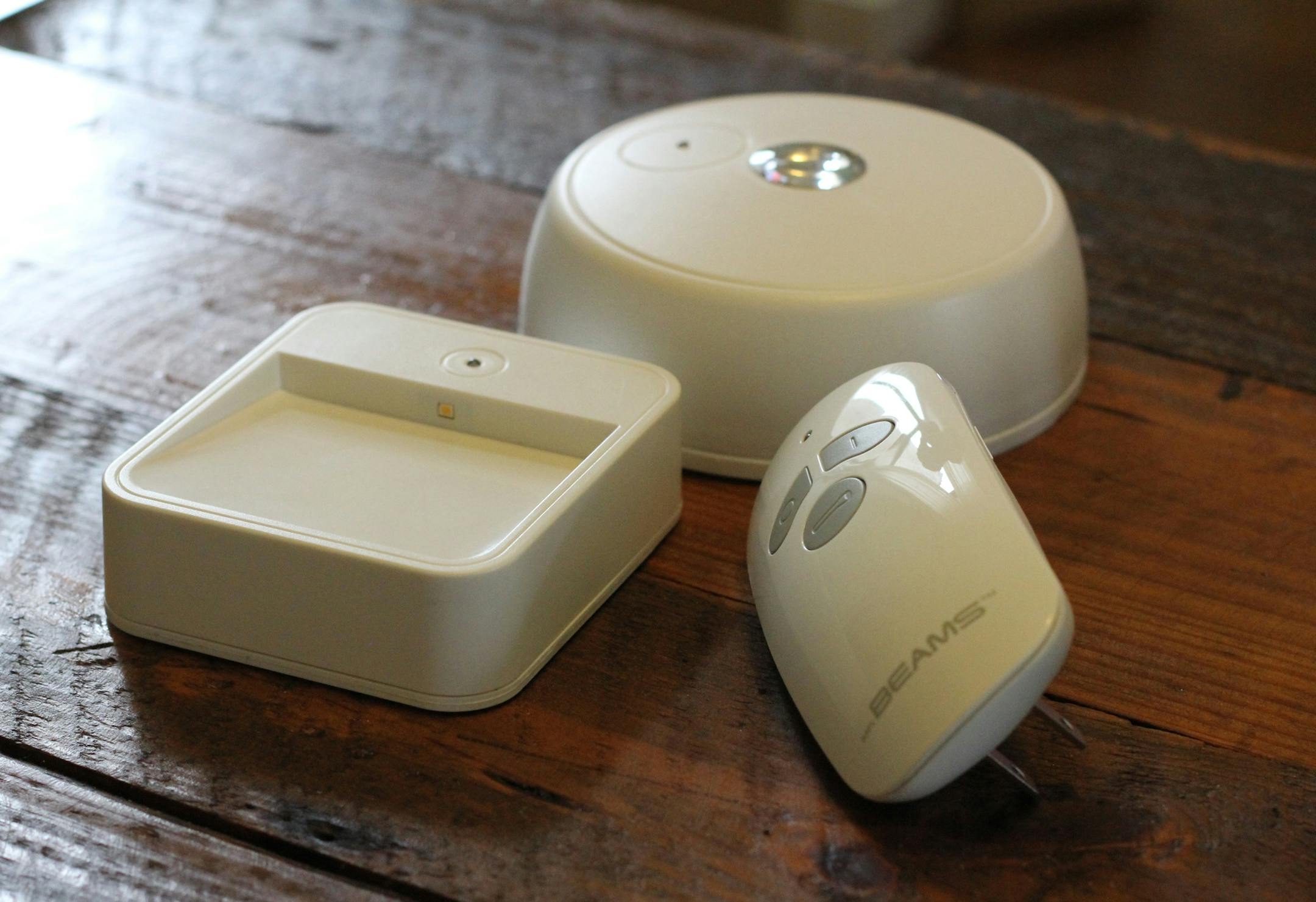 Mr. Beams Ready Bright system is a control unit you keep plugged into an electrical outlet. The instant the power goes out, the battery-operated unit illuminates to become a flashlight. It also sends a wireless signal that turns on all the other ReadyBright lights in the home. (Akron Beacon Journal/MCT)