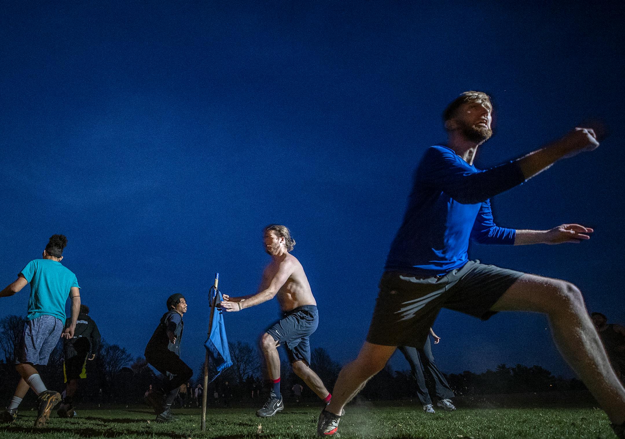 Teams played Capture the Flag at Como Park in St. Paul. ] CARLOS GONZALEZ ï cgonzalez@startribune.com ñ April 30, 2018, St. Paul, MN, The capture the flag group, part of a free outdoor fitness program at St. Paul Parks,
