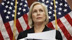 Sen. Kirsten Gillibrand, D-N.Y., attends a news conference, Tuesday, Dec. 12, 2017, on Capitol Hill in Washington. Gillibrand says President Donald Tr