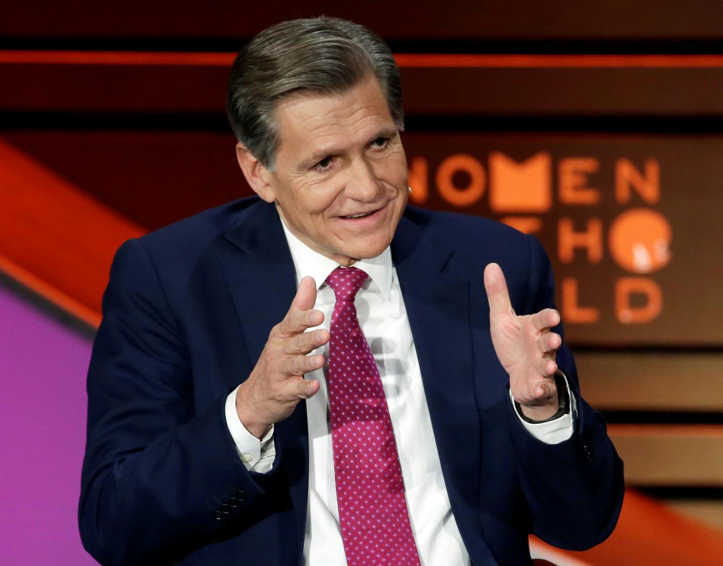 Proctor & Gamble Chief Brand Officer Marc Pritchard speaks during the Women in the World Summit at Lincoln Center in New York, Thursday, April 6, 2017. (AP Photo/Richard Drew) ORG XMIT: NYRD127