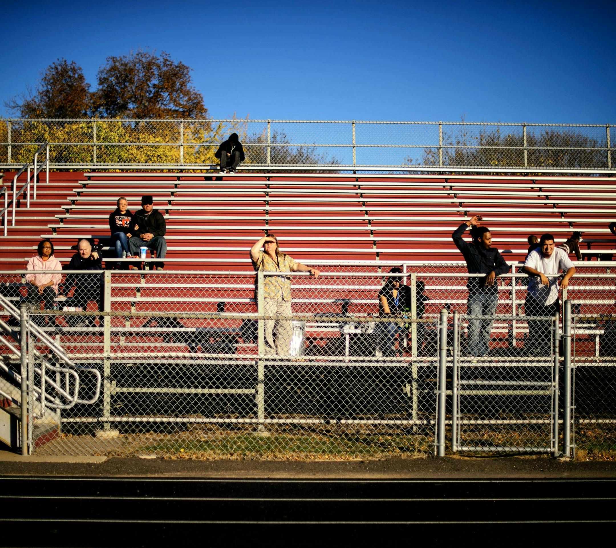 Humbolt had a few fans on the visitors side. ] GLEN STUBBE * gstubbe@startribune.com Wednesday October 15, 2014 St. Paul Humboldt plays its last football game ever as a member of the St. Paul City Conference Wednesday afternoon. All conferences are going away in football, as schools switch to districts for easier scheduling and more competitive balance. Perhaps no school will be happier to see the end come than Humboldt High, the punching bag in the conference since the 1970s, when it won its la