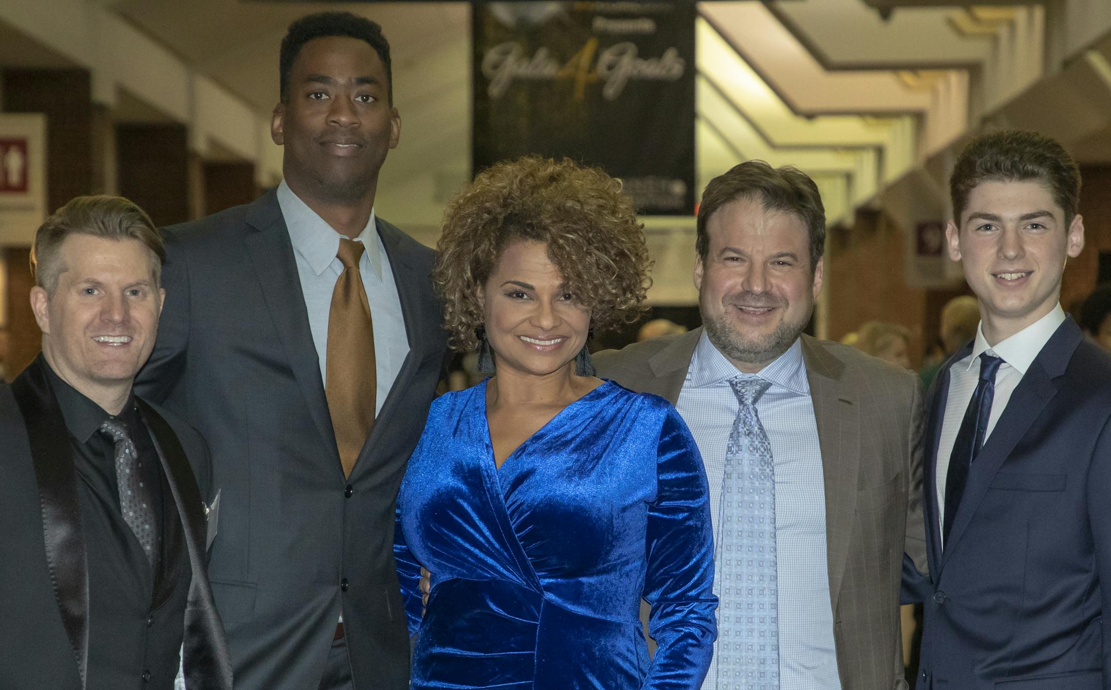 Adam Gislason, Quincy Lewis, Roxane Battle, Steve and William Silton at the Gala4Goals event. ] Special to Star Tribune, photo by Matt Blewett, Matte B Photography, matt@mattebphoto.com, RiverCentre, , The Sanneh Foundation, St. Paul, Saxo 1008218695 FACE030319