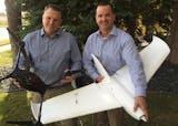 Sentera Cofounders: CEO Eric Taipale and Vice President Greg Emerick with drones used for agriculture, bridge inspection and public safety.