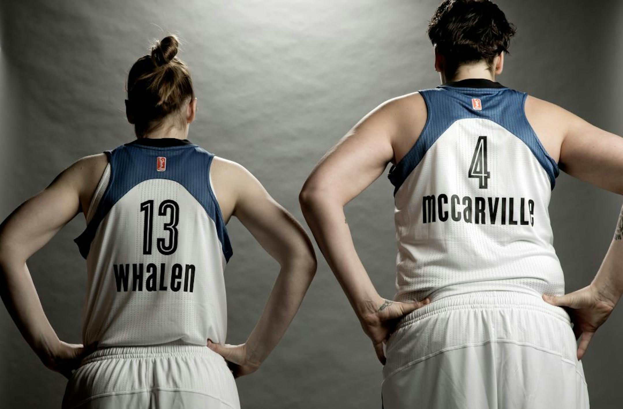 Lindsay Whalen (13) and Janel McCarville (4) of the Minnesota Lynx.