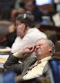 With four hours to go before the midnight adjournment, Rep. Dean Urdahl, R-Grove City, rubbed his eyes as his House colleagues discussed taking a shor