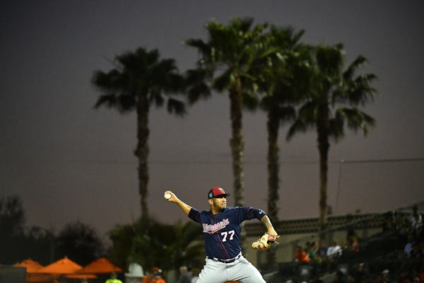 Twins pitcher Fernando Romero (77) pitched in the third inning.