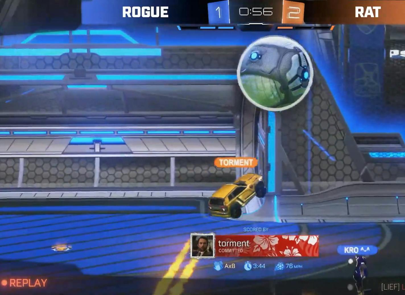 A soccer ball flies through the air to a car guided by Kyle Storer, known as "Torment," in the video game Rocket League. Wise Ventures E-sports, owned by the Wilf family that also owns the Minnesota Vikings, started a team called Version1 that will play in the Rocket League Championship Series.