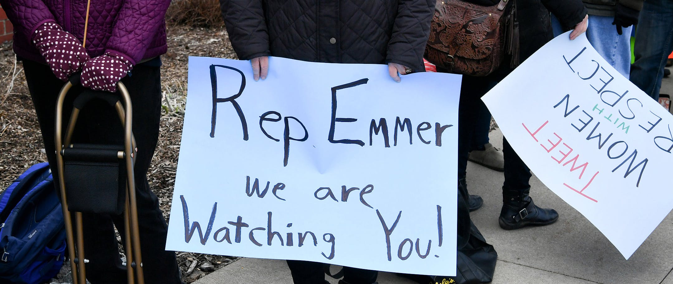 By 5:00 p.m. over one hundred people were in line at Sartell City Hall hoping to attend Tom Emmer's 7:00 p.m. town hall meeting in the City Council room that only has 76 seats. ] GLEN STUBBE ï glen.stubbe@startribune.com Wednesday February 22, 2017 Rep. Tom Emmer holds his first town hall of the year in Sartell. Expecting a large turnout, similar to what's been happening around the country as people have turned out to challenge President Trump's actions and see how their representatives are