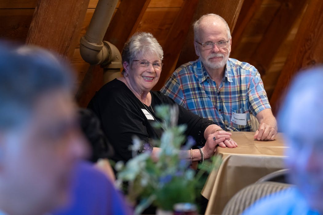 Adoptee Mary Jo Lindeberg, with her husband, Charles, has waited decades to learn the name of her birth mother. She joined a celebration Sunday at the Preserve Center in Eden Prairie to mark a change in state law that will unseal original birth records for people who were adopted. 