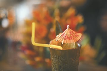 A drink sitting on the bar of Hai Hai in northeast Minneapolis.