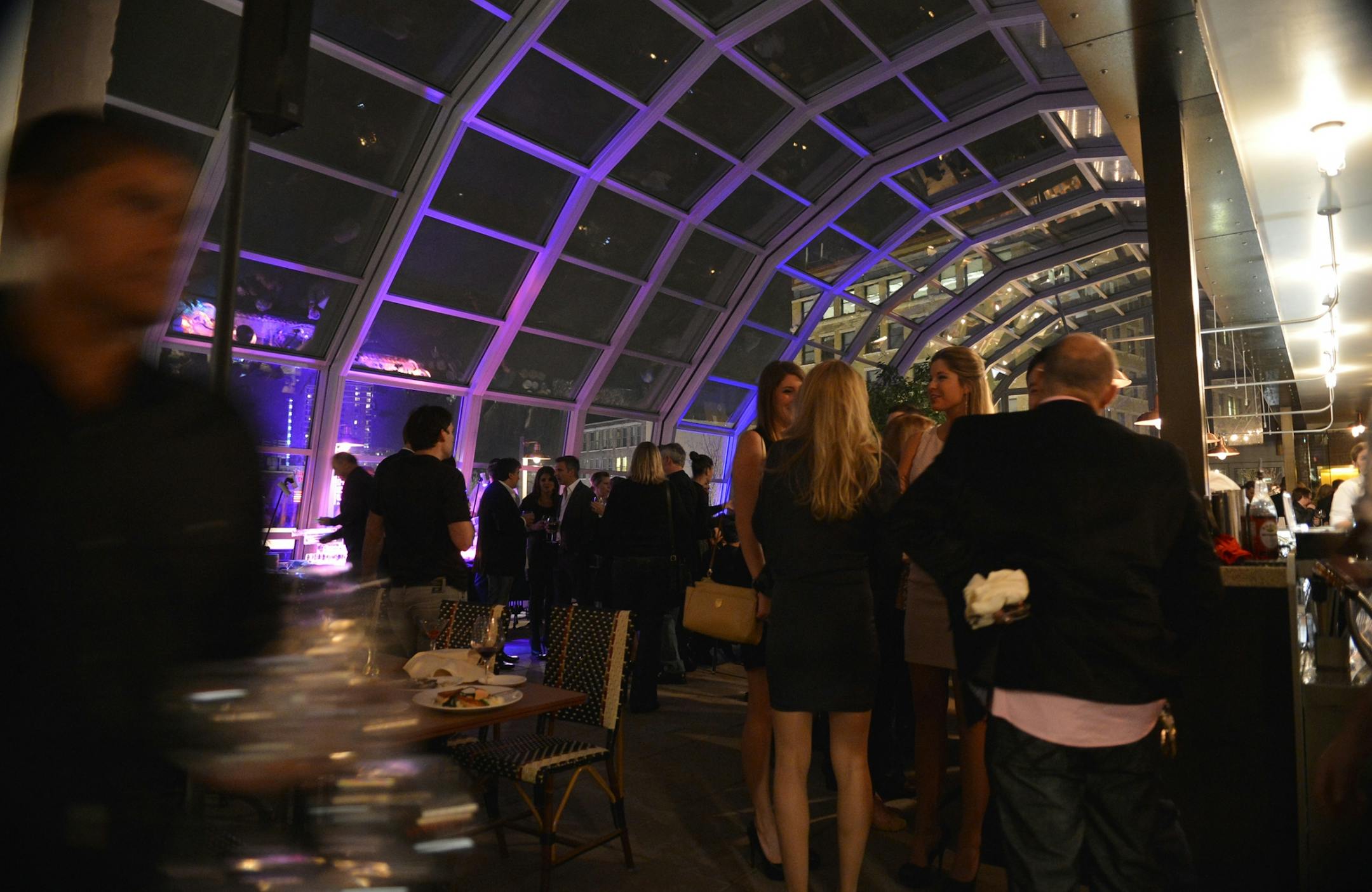 Union's retractable rooftop offers a stunning view of south Hennepin Avenue.