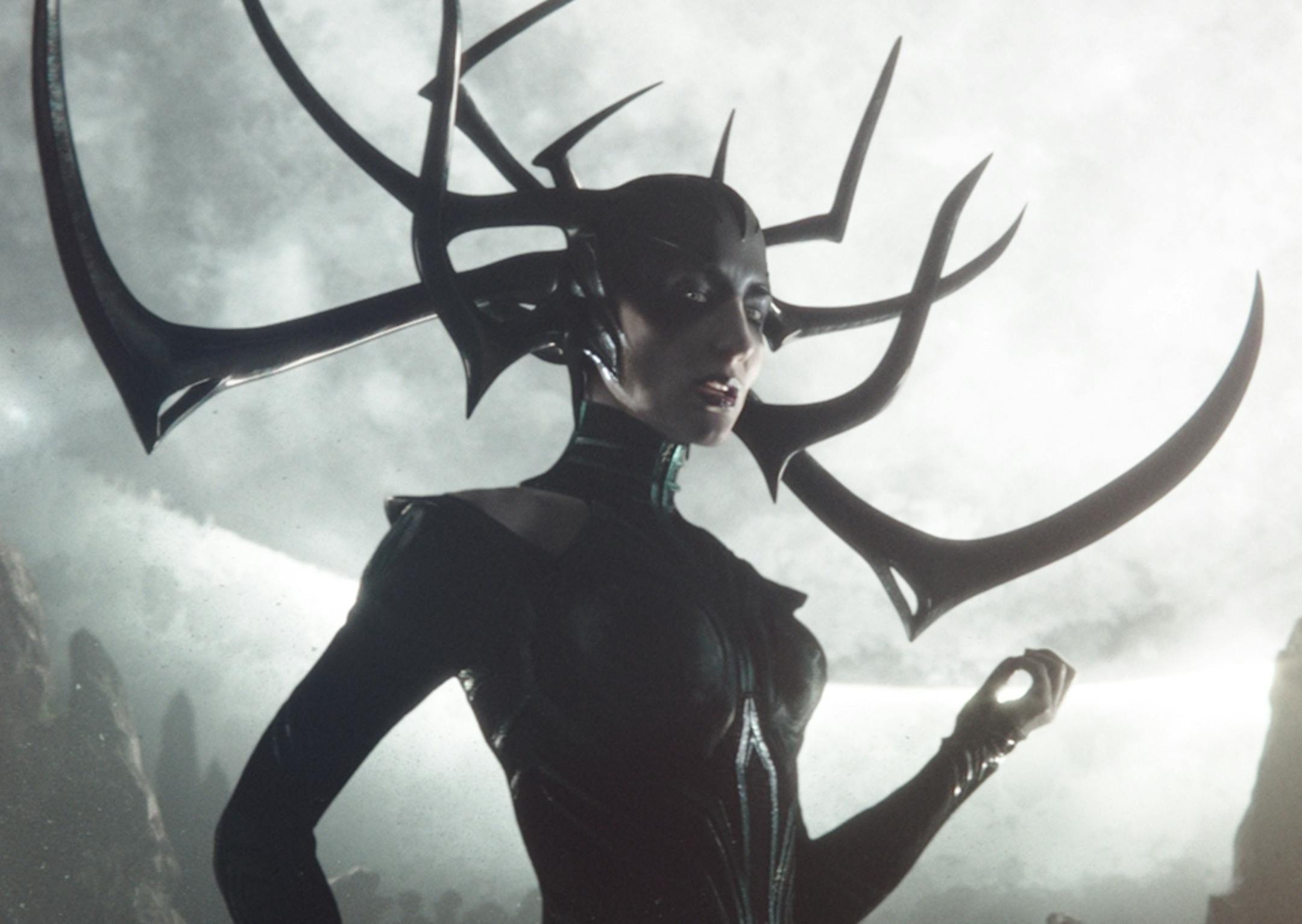 This image released by Marvel Studios shows Cate Blanchett in a scene from, "Thor: Ragnarok." (Marvel Studios via AP)