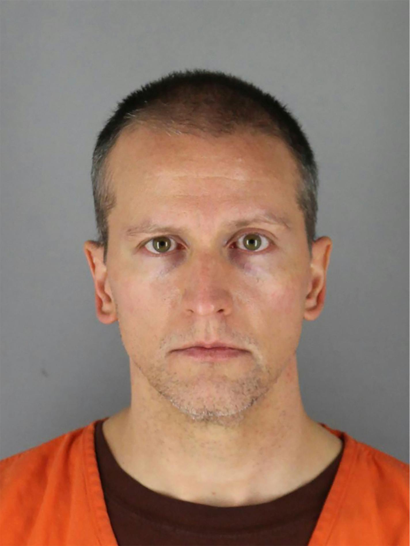 An image provided by the Hennepin County SheriffÕs Office, former Minneapolis police officer Derek Chauvin at Hennepin County Jail in Minneapolis, May 31, 2020. Little has emerged about the 44-year-old officer, now charged with second-degree murder and second-degree manslaughter, or what in his career might have led up to an arrest so chilling in its quiet ferocity. (Hennepin County SheriffÕs Office via The New York Times)